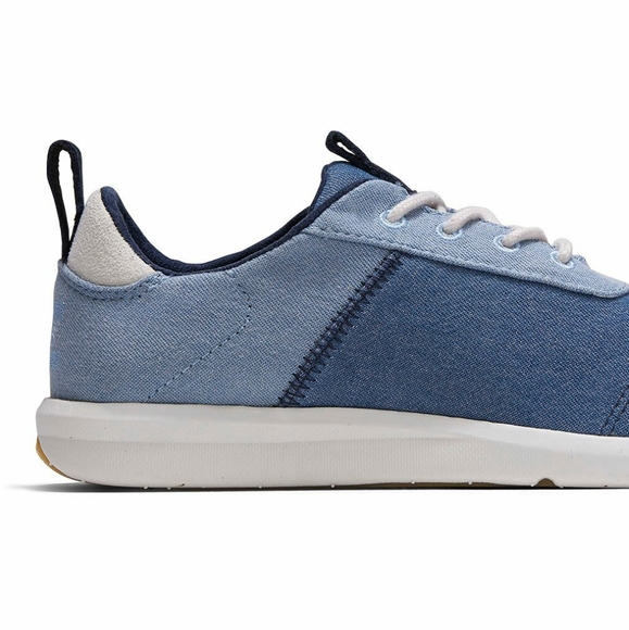 TOMS Navy Denim Lace Up Sneaker - Picture 2 of 3